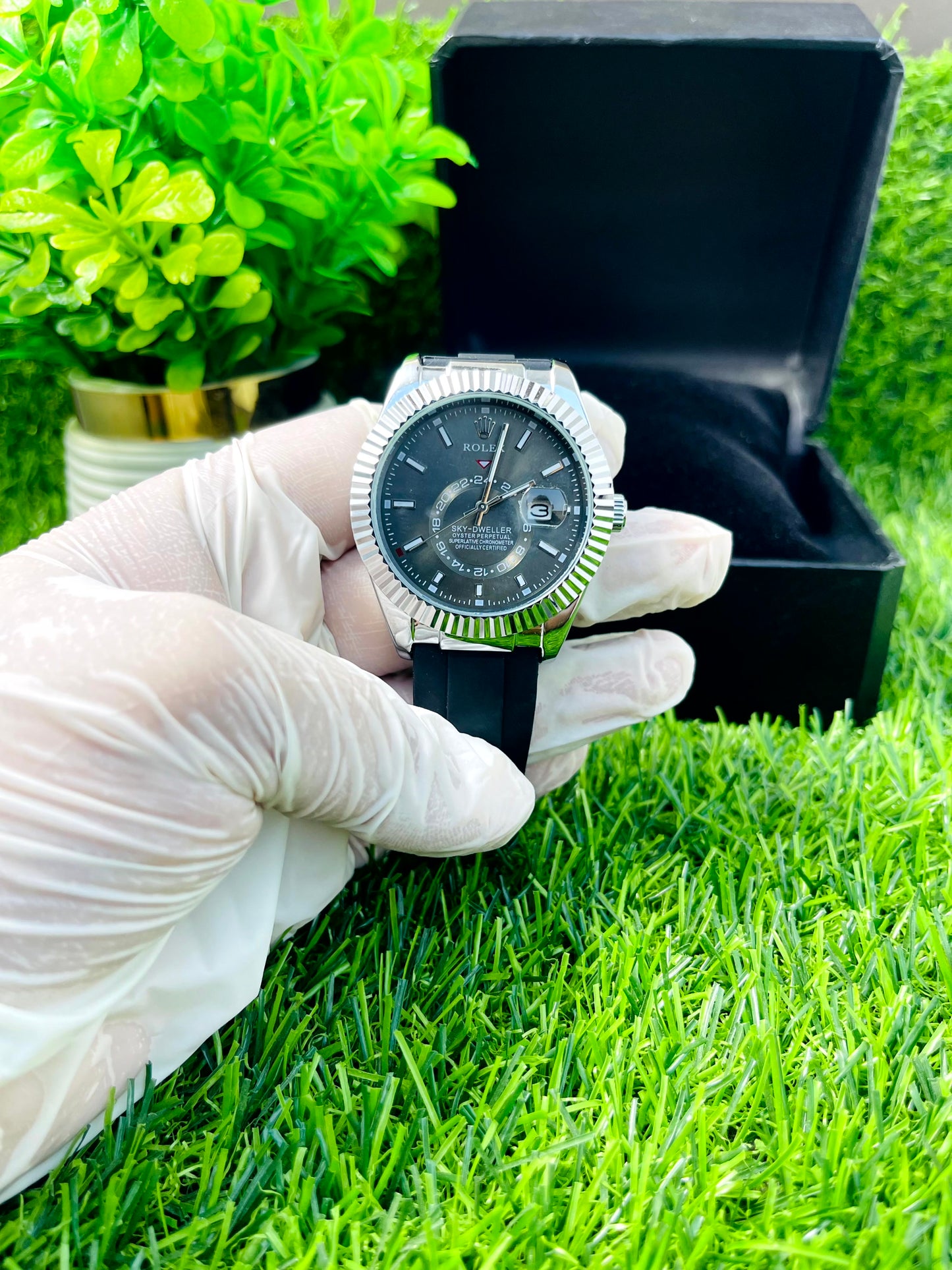 Rolex Premium Watch - Silicone Strap- Master Lock - Rolex Rubber Strap Wrist Watch