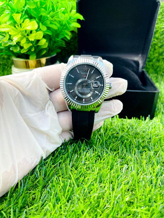 Rolex Premium Watch - Silicone Strap- Master Lock - Rolex Rubber Strap Wrist Watch